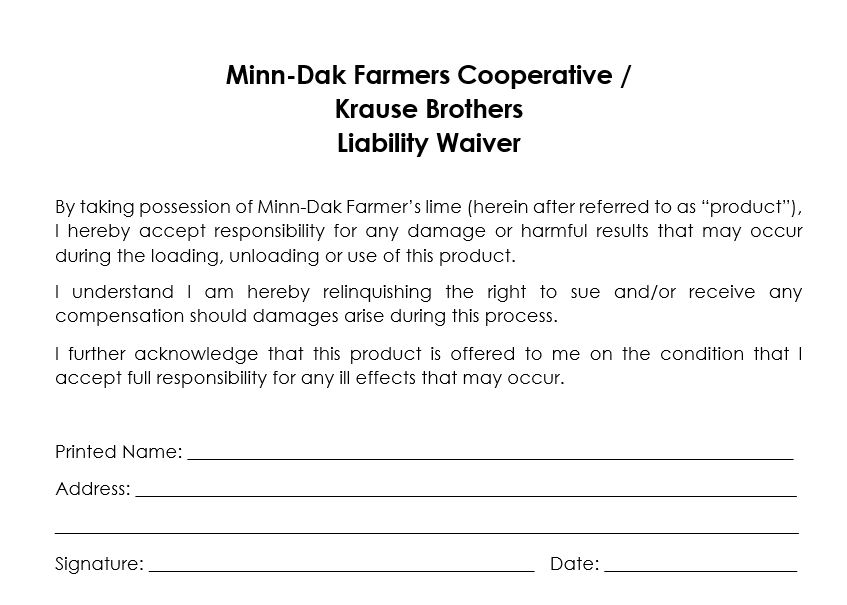 Lime Information MinnDak Farmers Cooperative Wahpeton, ND